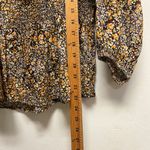 Madewell  Floral Smocked Peplum Top Square Neck Long Sleeve Blouse Size 4 Summer Photo 8