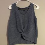 FATE. Blue Front Twist Knot Knit Tank Top Photo 3