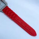 Serena platinum women’s watch 33mm silver tone crystals watch red running Photo 2