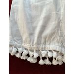 Cynthia Rowley  White Pull On Linen Blend Pom Pom Hem Pants Women’s Size 1X Photo 3