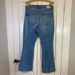 EXPRESS  High‎ Rise Flare Jeans Size 8R Medium Wash Stretch Denim Bootcut Retro Photo 1