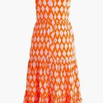 J.Crew  Orange Floral Strappy tiered midi dress Size 6 Photo 3