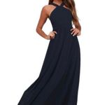Lulus Air Romance Navy Blue Maxi Dress Photo 0