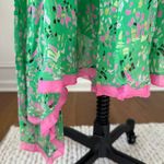 Vintage Y2K BCBG MaxAzria 100% Silk Handkerchief Hem Low Rise Midi Skirt $138 M Green Size M Photo 3