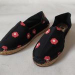 NWD Rock Flower Paper Red Flower Black Espadrille Size 7 Photo 1