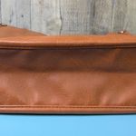 Brown Leather Zip Top Hobo Crossbody w/Guitar Animal Print Strap 12 Photo 6