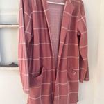 Maurice's Plaid Mauve Pink Duster Blazer Sweater Photo 1