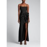 Cinq a Sept Drina Gown in Black 0 New Womens Long Maxi Satin Dress Photo 13