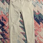 ZARA Basic Z1975 Denim Beige Ripped Skinny Jeans with Frayed Hem Photo 0