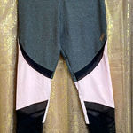 PINK - Victoria's Secret PINK Victoria’s Secret Ultimate gray/light pink/black mesh legging, size M, NWOT Photo 0