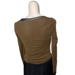 Free People NWOT Intimately  Double Take Long Sleeve Top Olive Green Black Photo 2