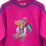 Sonoma Vintage Deadstock Varsity Cheerleader Bear Sports Fuchsia Sweatshirt NWT Medium Photo 2