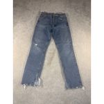 AGOLDE  Nico High Rise‎ Denim Blue Jeans Size 26 Raw Hem Button Fly Distressed Photo 2