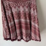 Free People  Dress Womens Medium Red Boho Strapless Embroidered Aztec Beaded Trim Photo 6