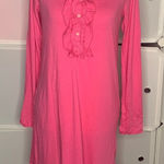 CHAPS  Pink Long Sleeve Ruffle Night Gown Size Small Photo 0