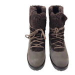 UGG  Fraser Exposed Fur Stout Water-resistant Leather Combat Boots Size 7.5 Women Photo 3