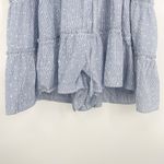 Storia  Light Blue Cottage Core Cotton V-Neck‎ Ruffled Short Sleeve Romper Medium Photo 4
