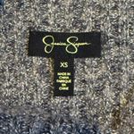 Jessica Simpson Women XS Gray Ribbed Cutout Mock Neck Long Bell Sleeve Sweater # Photo 3