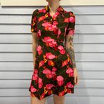 Vintage 70s Floral Watercolor Fit Flare Mini Dress Multiple Photo 0