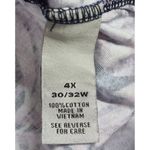 Catherines Easy Fit Tees Tunic Top Size 4X Short Sleeve V-Neck Purple Leaves Photo 8