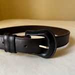 Vintage Black Leather Waist Belt Wide Buckle Casual Dress Classic‎ Boho 28 Photo 1