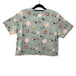 Disney Minnie Mouse Floral Print Crewneck T-Shirt in Light Green Size XL Photo 1