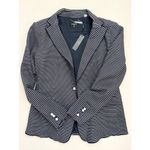 T Tahari Blazer Size 8 Navy Striped Notched Lapel Jacket Pearl Buttons NEW Photo 1