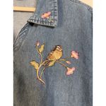 Isaac's Designs Denim Shirt Birds Women's L Embellished Button Photo 1