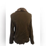 Jaclyn Smith New  Brown Faux Fur Ribbed Sweater Jacket Size XL Photo 1
