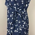 Aritzia Sunday Best Wrap Dress 6 Savoy Cherry Print Navy Blue Ruffle Feminine Photo 8