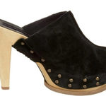 Steven By Steve Madden  Black Suede Studded Barc High Heel Clogs Sz 9B Photo 0