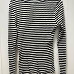 Falls Creek Black and White Striped Long Sleeve Top Photo 1