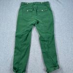 White House | Black Market The Straight Crop Green Pants Women's 6 Cuffed Pockets Photo 8
