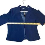 Allegra K  Navy Blue Cropped Open Front Blazer, 1x Photo 3