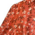 SO  Plus size XXL floral rust color orange long sleeve cowl neck dress prairie La Photo 6