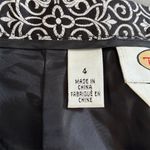 Talbots  Women's Vintage Silk Tapered‎ Pants Black Ornate Design Size 4 Photo 3