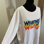 Wrangler Women's White Crewneck Sweatshirt Oversized Colorful Logo Spellout 1X Photo 3