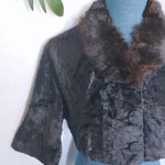 Vintage Fur Collar Crop Evening Jacket Black Size undefined Photo 1