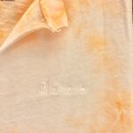 Roxy Tie Dye Embroidered Notch Cinch Crop Tank Top Orange White XL Photo 4