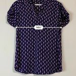 Sweet Rain Women’s Short Sleeve Roll Tab Top Purple Paisley Size Small EUC Photo 5
