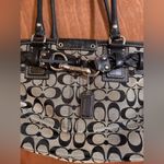 Coach Signature Hampton Black Handbag Tote Photo 1