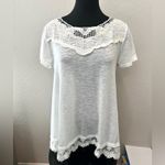 Umgee | White Lace Trim Tunic Top Romantic Boho Style | Size Medium Photo 1