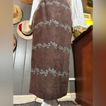 Vintage 90’s Faux Suede Beaded & Embroidered Maxi Skirt Small Brown Size 4 Photo 1