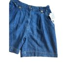 Bill Blass Vintage 100% Cotton Pleated High Waist Mom Denim Shorts Size 14 NEW N Photo 6
