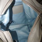 Coach Colette Magenta Large Beige Leather Tote Bag Blue Interior Silver Hardware Photo 5