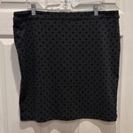 Loft  Womens Gray Black‎ Velvet Polka Dot Skirt Career Casual Party Size 14 Photo 0