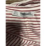 ZARA  Top Womens Small V-Neck Red White Stripe Short Sleeve T-Shirt Size Small Photo 3