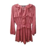 ZARA  Romantic Dusty Rose Ruffle Romper with‎ Long Sleeves Photo 2