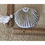 Amanda Smith Rare Vintage Clutch Evening Bag Coin Purse Beaded White Gold Zipper Photo 3