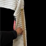 Romwe  Cream Crochet Cape,Size M,100%Polyester,NWT Photo 9